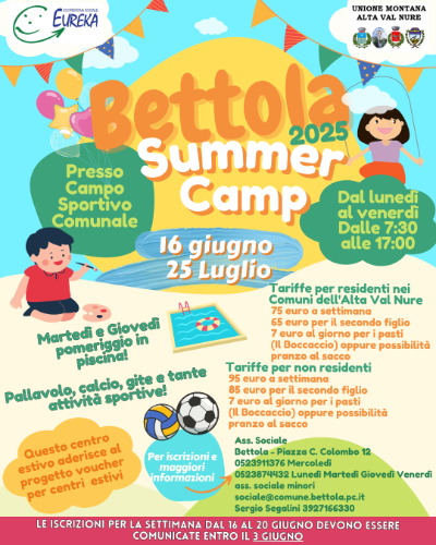 Locandina centro estivo Bettola 