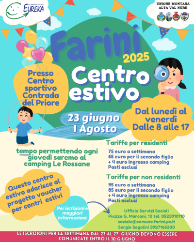 Locandina centro estivo Farini